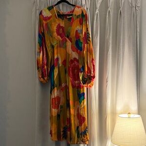 FARM Rio Multicolor Floral Long Sleeve Dress